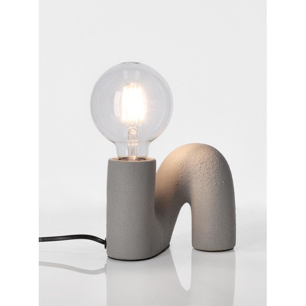 Szara lampa stołowa ceramiczna ze szklanym kloszem (wysokość 12,5 cm) Jael – Yes Everyday-image-1