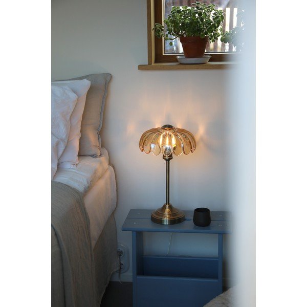 Lampa stołowa w kolorze mosiądzu/w bursztynowym kolorze (wysokość 43 cm) Kurage – Markslöjd-image-1