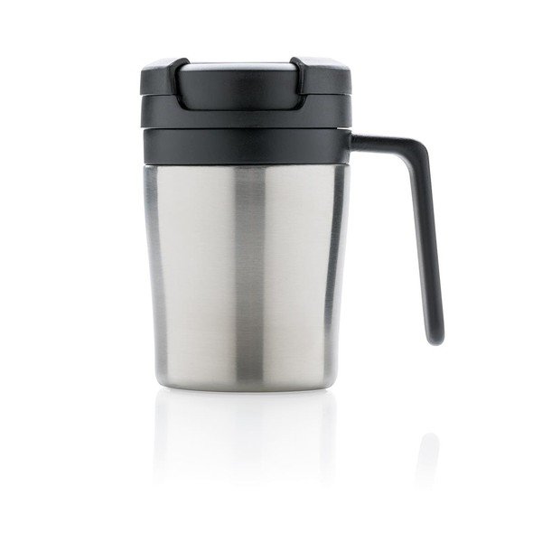 Kubek termiczny z uchem w srebrnym kolorze XD Design Coffee to Go, 160 ml-image-1