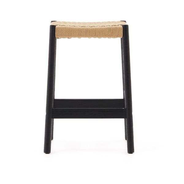 Czarne/w naturalnym kolorze hokery zestaw 2 szt. z litego drewna dębowego (wysokość siedziska 66 cm) Yalia – Kave Home-image-2