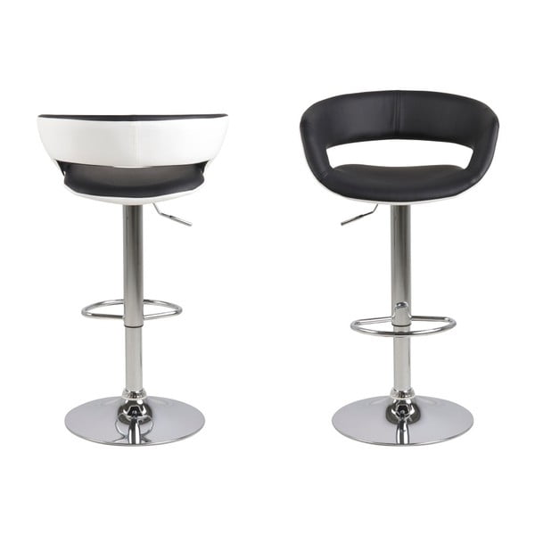 Zestaw 2 czarno-białych hokerów Actona Grace-image-1