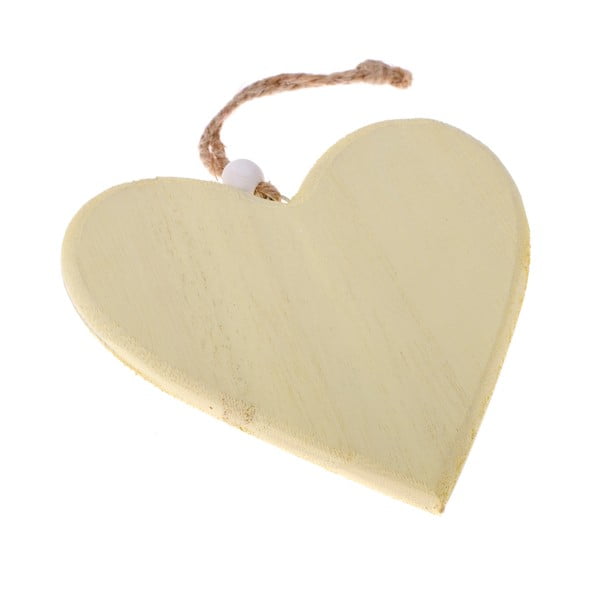 Żółta drewniana zawieszka dekoracyjna Dakls So Cute Heart