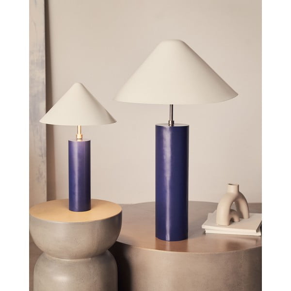 Ciemnoniebieska lampa stołowa z metalowym kloszem (wysokość 42 cm) Shiva – Kave Home-image-2