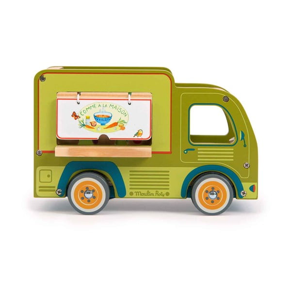 Drewniane auto zabawkowe La Grande Famille Food Truck  – Moulin Roty-image-1