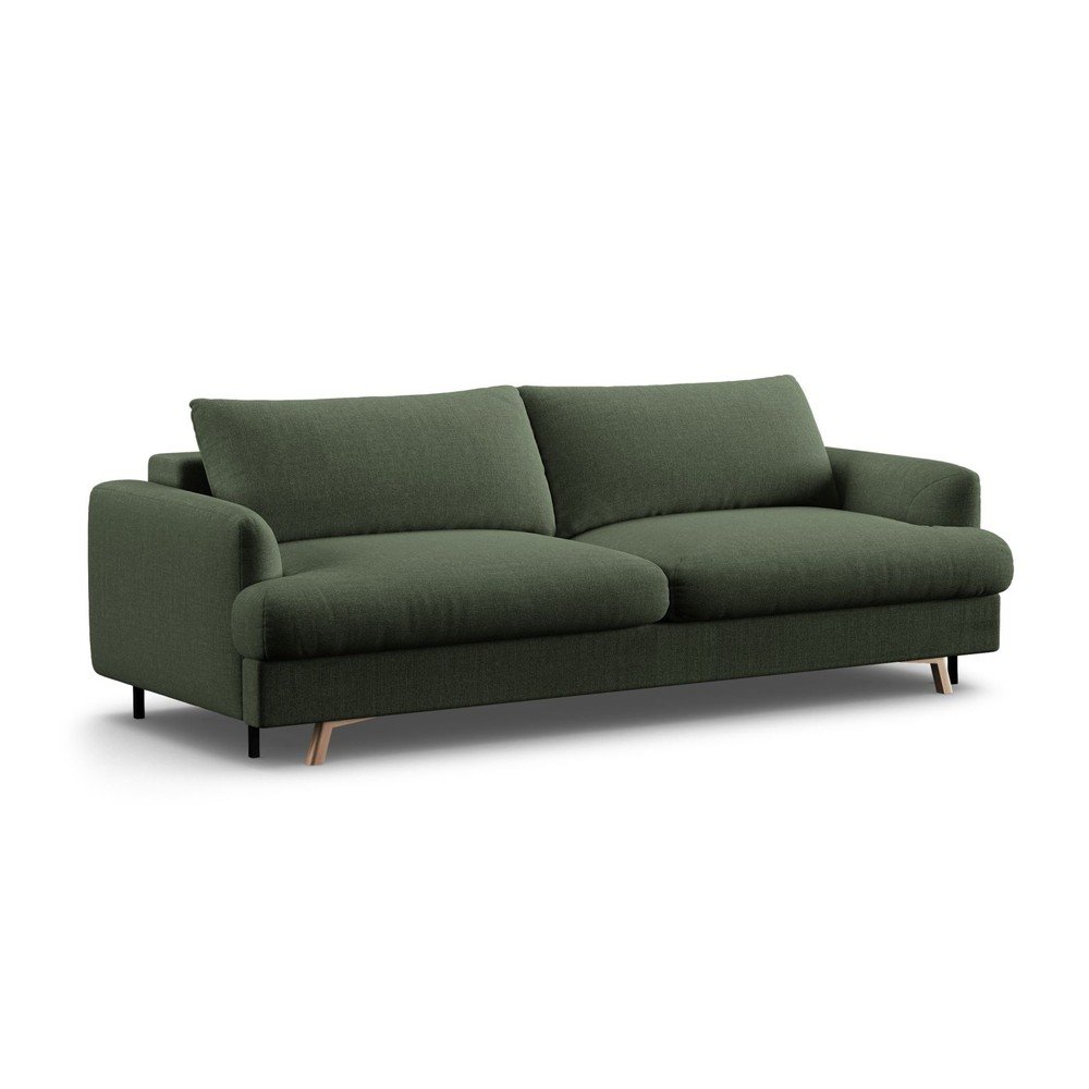 Zielona rozkładana/ze schowkiem sofa 233 cm Naomi – Micadoni