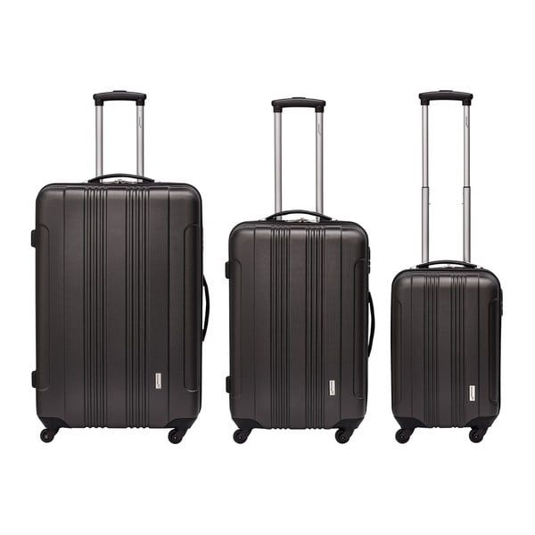 Zestaw 3 ciemnoszarych walizek na kółkach Packenger Koffer