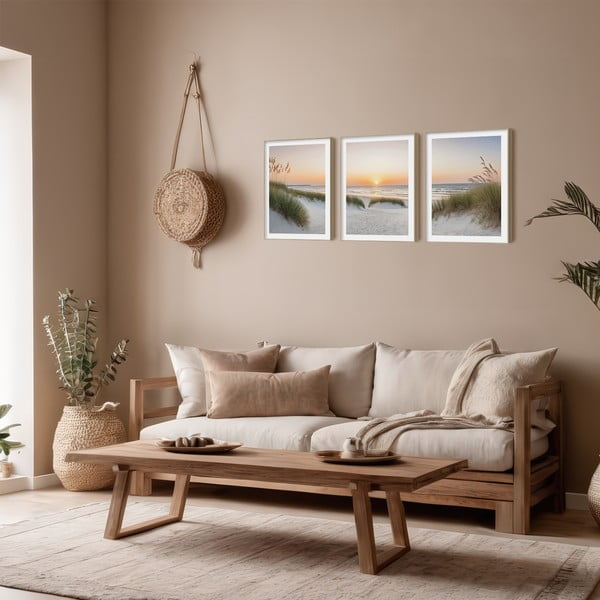 Obrazy zestaw 3 szt. 30x40 cm Sunrise on the Beach-image-1