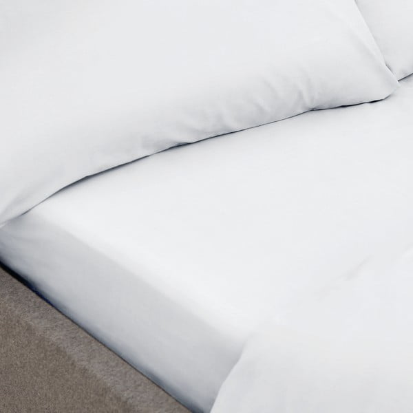 Białe prześcieradło z bawełny organicznej Bianca Organic, 135x190 cm-image-1