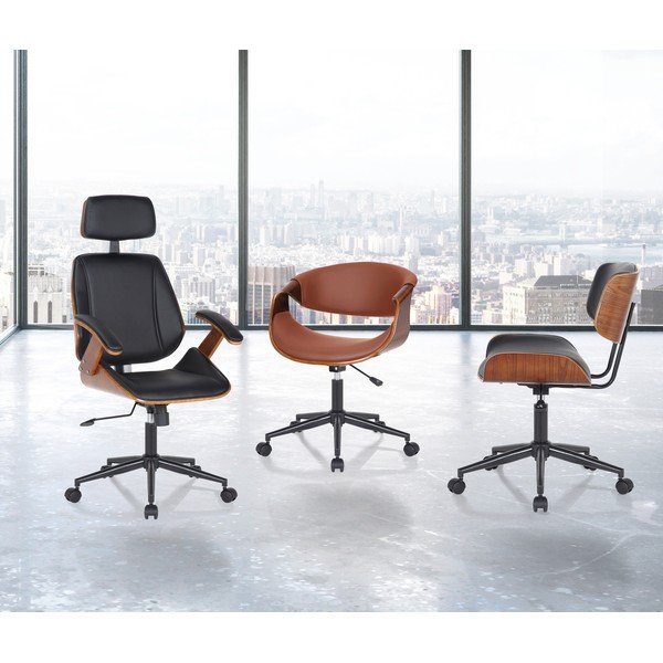 Czarne krzesło biurowe z imitacji skóry Visby – Tomasucci-image-1