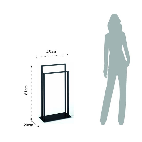 Czarny stalowy uchwyt na ręczniki Tomasucci Emori-image-3