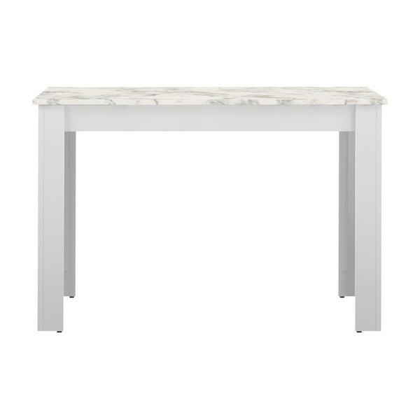 Biały stół z blatem w dekorze marmuru 110x70 cm Nice – TemaHome 