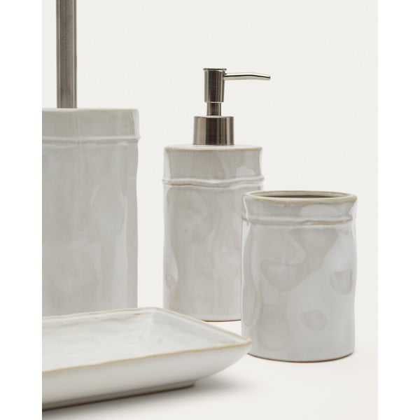 Kremowy dozownik do mydła ceramiczny 650 ml Savel – Kave Home-image-4