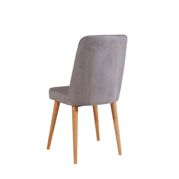 Szare aksamitne krzesło Stormi Sandalye – Kalune Design-image-1