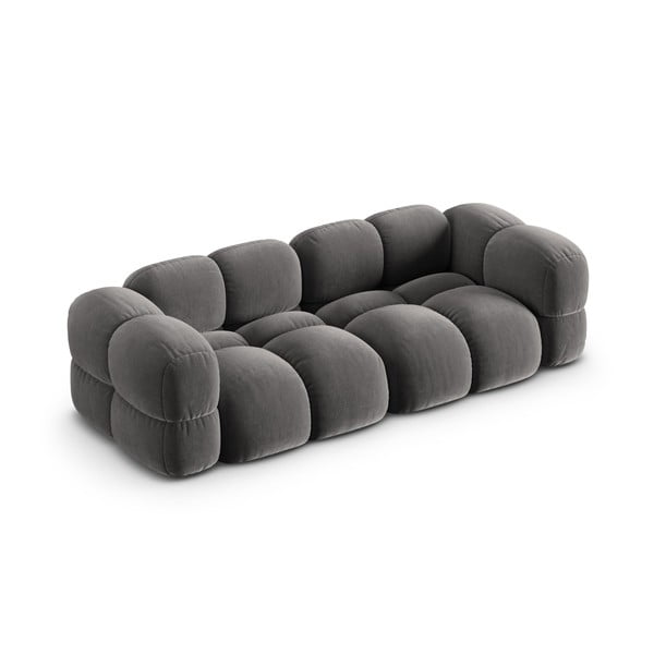 Szara aksamitna sofa 250 cm Loretto – Cosmopolitan Design-image-3
