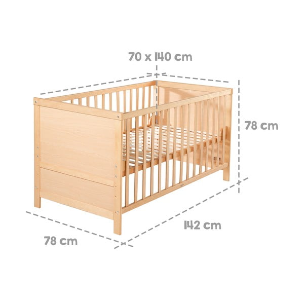 Naturalne łóżeczko 70x140 cm – Roba-image-2