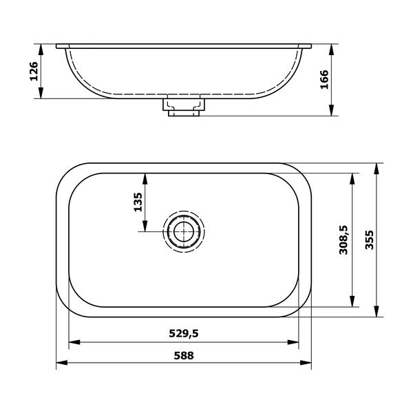 Biała umywalka z imitacji kamienia 59x35,5 cm Impala – Sapho-image-4