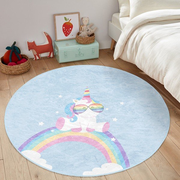 Jasnoniebieski dywan dziecięcy ø 80 cm Comfort – Mila Home-image-4