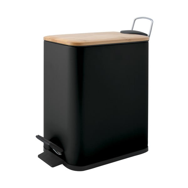 Stalowy kosz na śmieci z pedałem w kolorze matowej czerni 5 l   Erik – Spirella-image-3