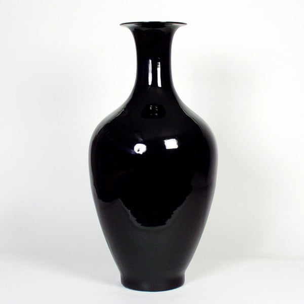 Czarny ręcznie wykonany wazon porcelanowy Pols Potten XXL, wysokość 90 cm