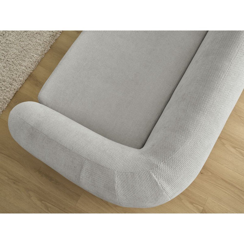 Jasnoszara rozkładana sofa z tkaniny szenilowej 228 cm Neyo – Bobochic Paris (zdjęcie 3)