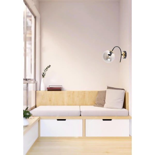 Czarno-szary kinkiet ø 15 cm Yoyo – Squid Lighting-image-1