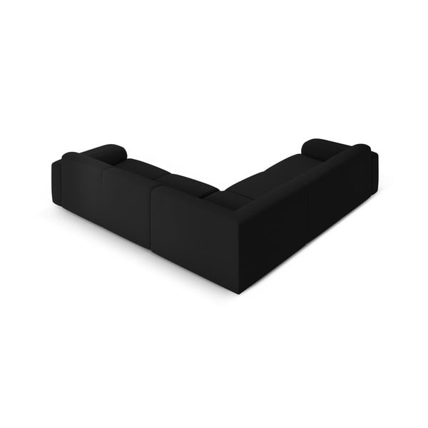 Czarny narożnik z materiału bouclé (strona zmienna/w kształcie litery L) Molino – Micadoni Home-image-3