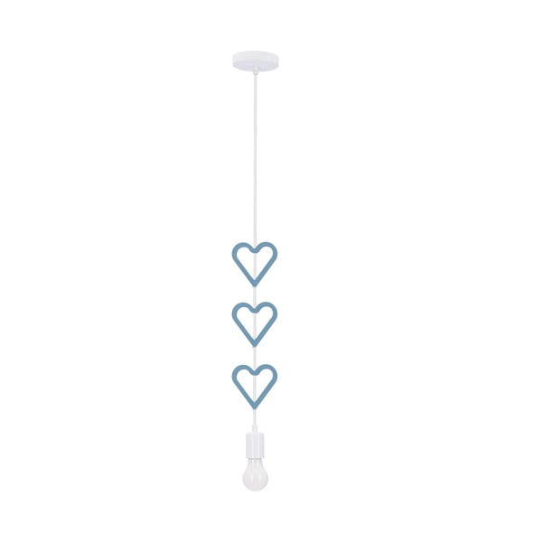 Biało-niebieska lampa dziecięca z metalowym kloszem Single – Candellux Lighting
