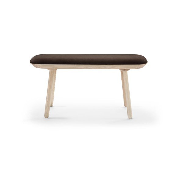 Brązowa aksamitna ławka EMKO Naïve, 100 cm-image-2