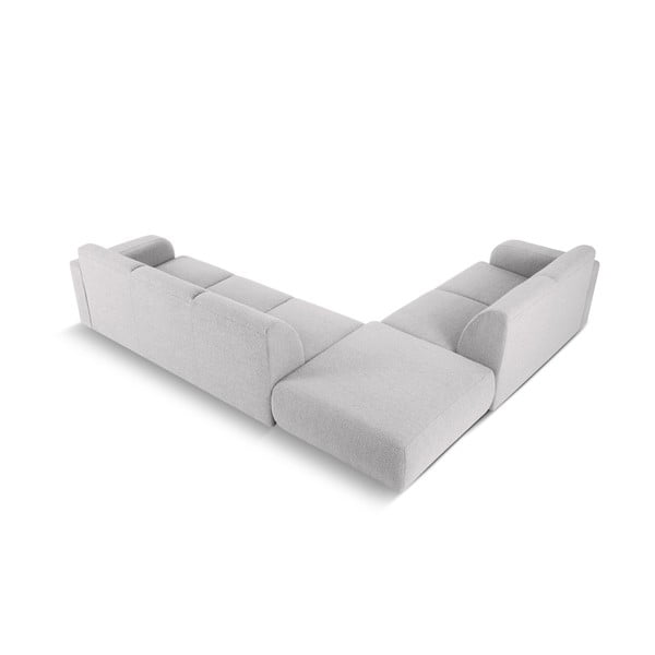 Jasnoszary narożnik z materiału bouclé (lewostronny) Molino – Micadoni Home-image-3