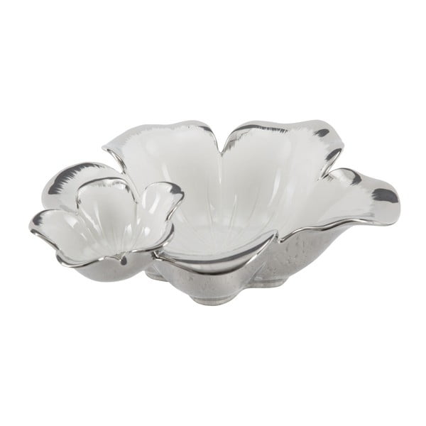 Biało-srebrna dekoracyjna misa ceramiczna Mauro Ferretti Tasche Lily A