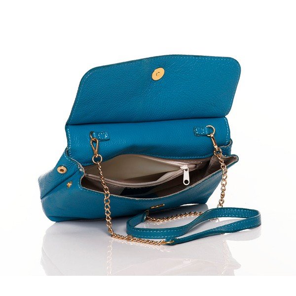 Skórzana torebka Envelope Turquoise-image-3