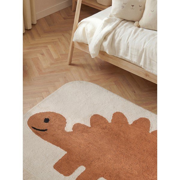 Pomarańczowy/kremowy bawełniany dywan dziecięcy odpowiedni do prania/tkany ręcznie 140x200 cm Snuggle Doro – Hanse Home-image-2