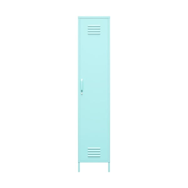Jasnoniebieska metalowa szafka Novogratz Cache, 38x185 cm