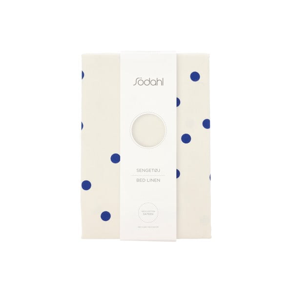 Niebiesko-kremowa pościel jednoosobowa z satyny bawełnianej 140x200 cm Solaris – Södahl-image-4