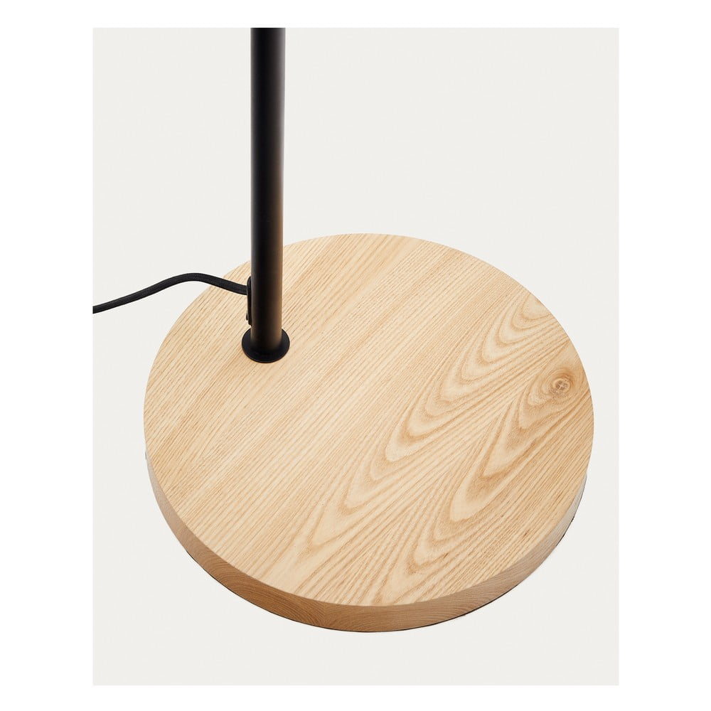 Czarno-naturalna lampa stojąca z metalowym kloszem (wysokość 150 cm) Catlar – Kave Home (zdjęcie 5)