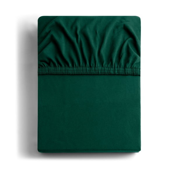Zielone dżerzejowe prześcieradło z gumką 180x200 cm Amber – DecoKing