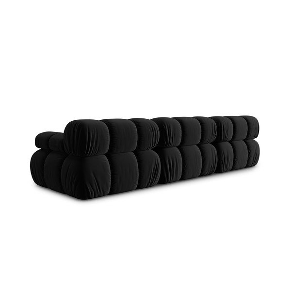 Czarna aksamitna sofa 282 cm Bellis – Micadoni Home-image-4