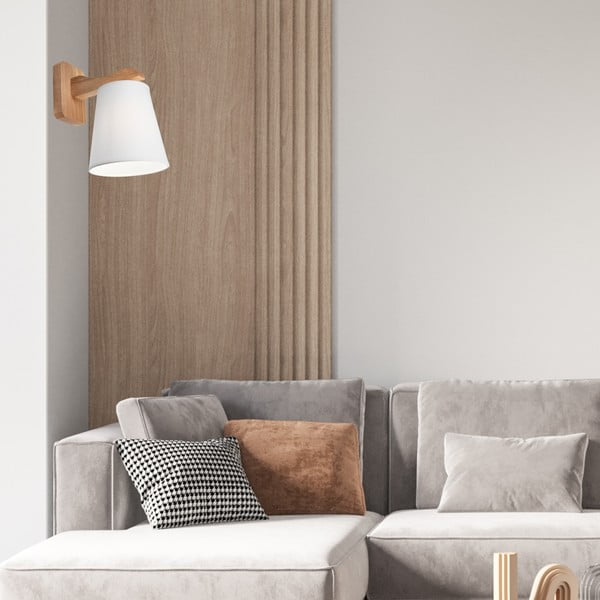 Biało-brązowy kinkiet ø 16 cm Andreas – LAMKUR-image-1