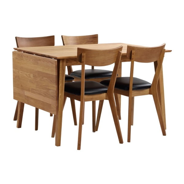 Stół z drewna dębowego z opuszczanym blatem Rowico Mimi, 120 x 80 cm-image-3