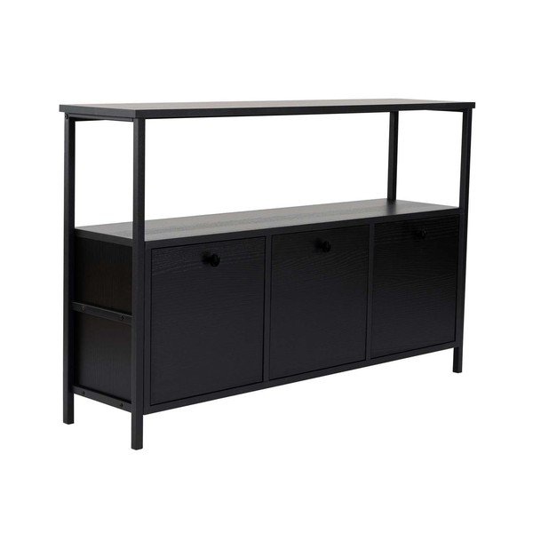 Czarna konsola z matowym wykończeniem 29,5x120 cm Solace – Kalune Design-image-2