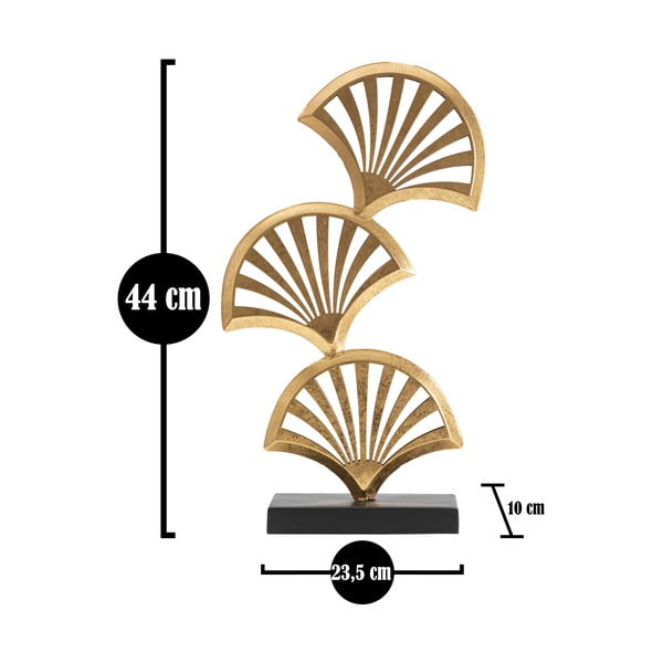 Metalowa figurka w dekorze w kolorze złota Mauro Ferretti Triple Leaf-image-3