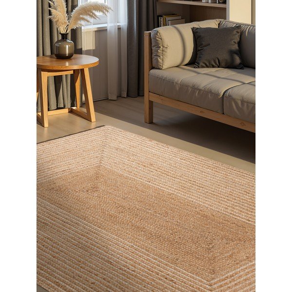 Dywan z juty dwustronny/tkany ręcznie w naturalnym kolorze/w jasnym naturalnym kolorze 120x170 cm Juno – Hanse Home-image-1