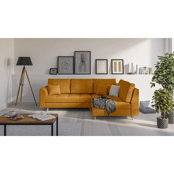 Musztardowy narożnik (prawostronny) Ariella – Ropez-image-2