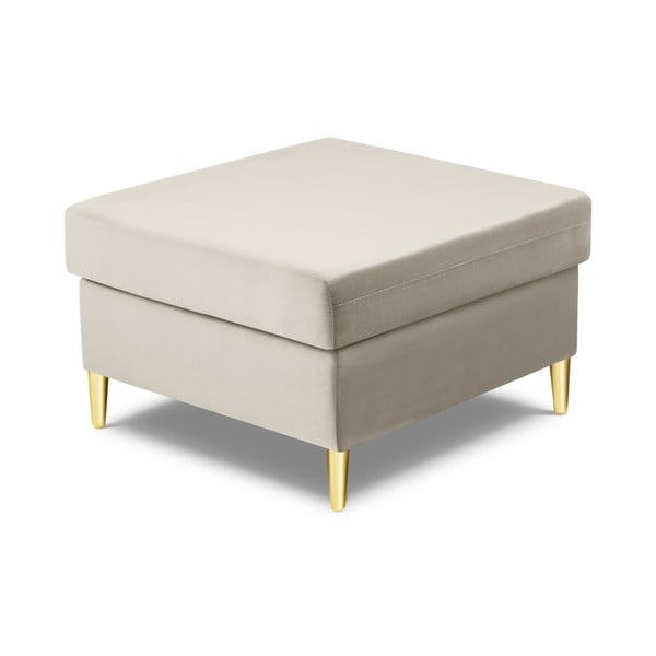 Beżowy aksamitny podnóżek Kyoto – Cosmopolitan Design-image-2