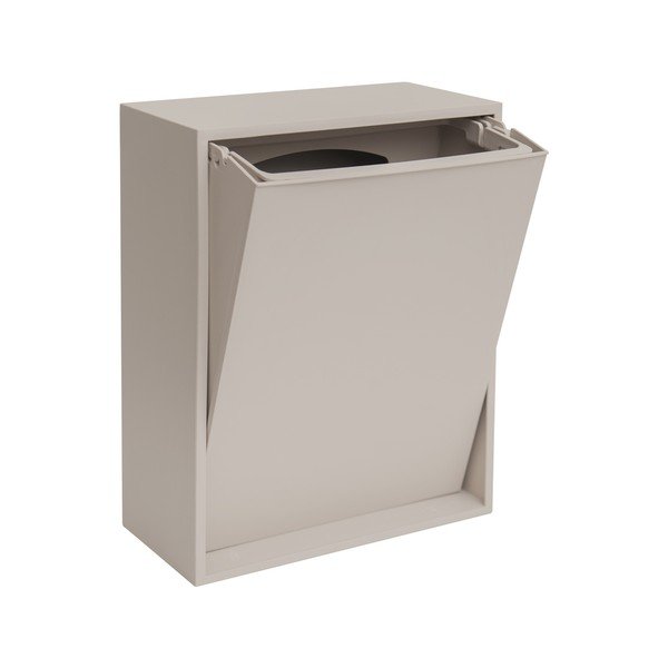 Jasnoszary kosz na śmieci do segregacji odpadów/ścienny z plastiku z recyklingu Recycling Box – ReCollector