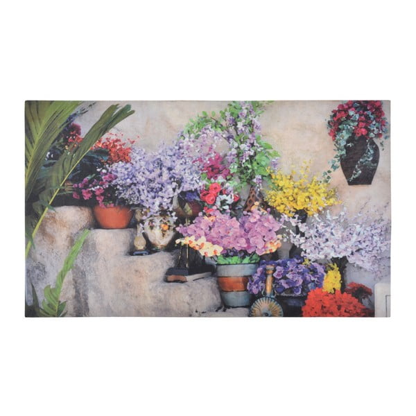 Podkładka pod wycieraczkę żeliwną Esschert Design Flowers, 75,2x45,4 cm