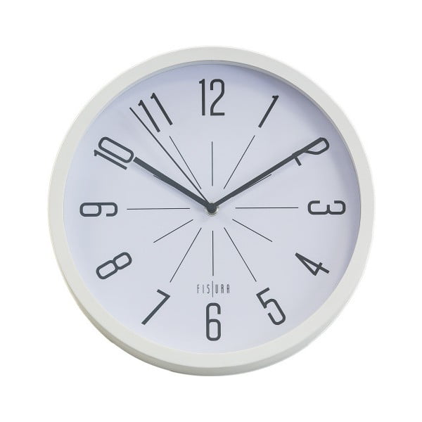 Biały zegar ścienny Fisura Neo Dial, ⌀ 30 cm