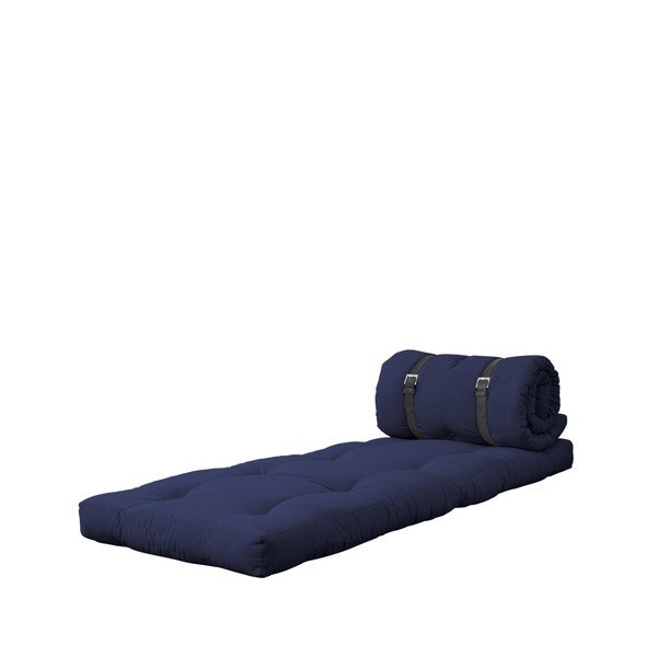 Fotel rozkładany ze skórzanym paskiem Karup Buckle Up Navy-image-3