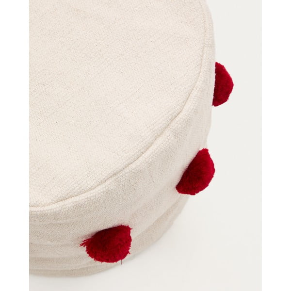 Czerwono-beżowy puf Manua – Kave Home-image-1