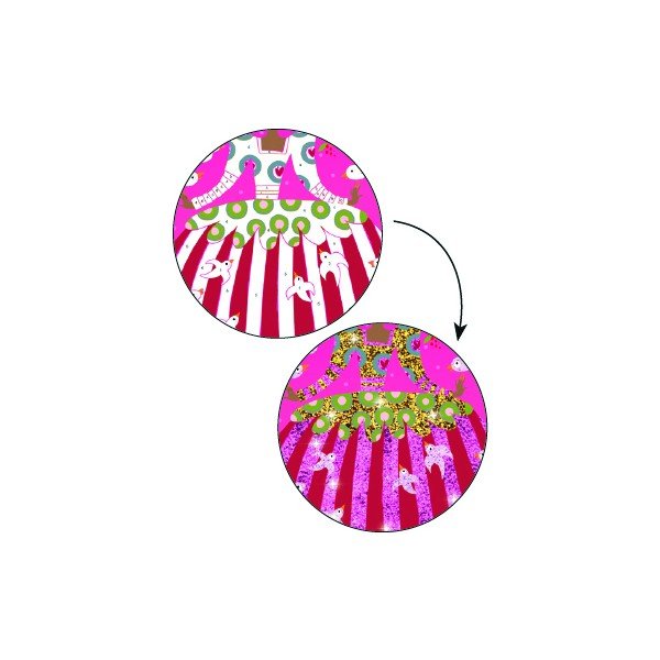 Twórczy zestaw dziecięcy kolorowanek z piaskiem Djeco Błyszczące tancerki-image-2